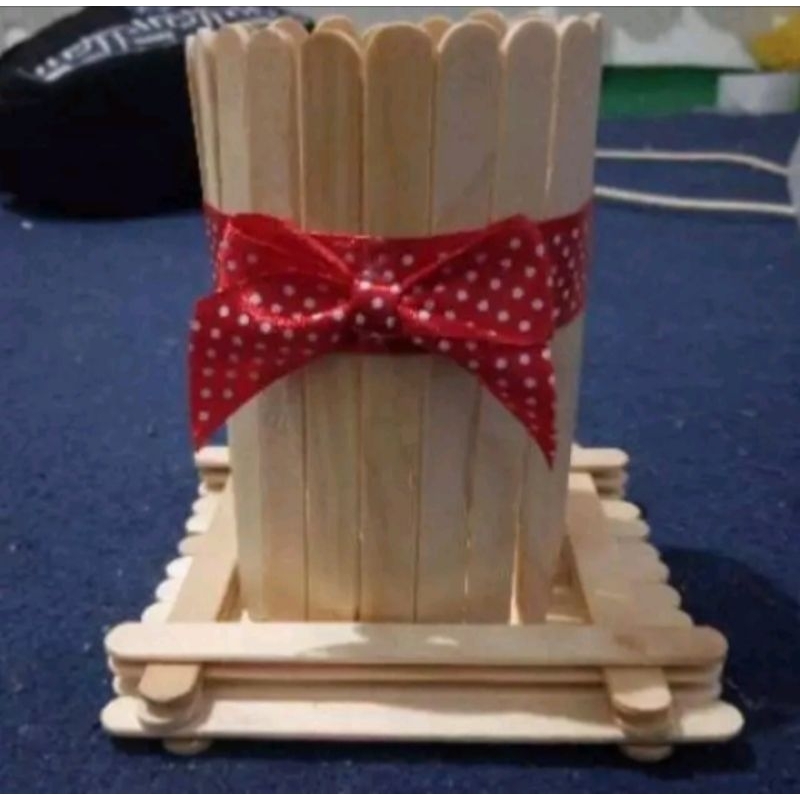 vas bunga kerajinan stik es krim tebal