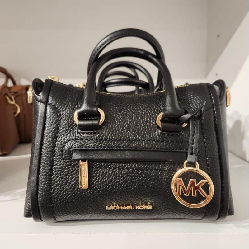 mk carine xs satchel crossbody black leather n