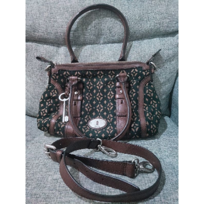 NETT tas Fossil Maddox pecan medium preloved