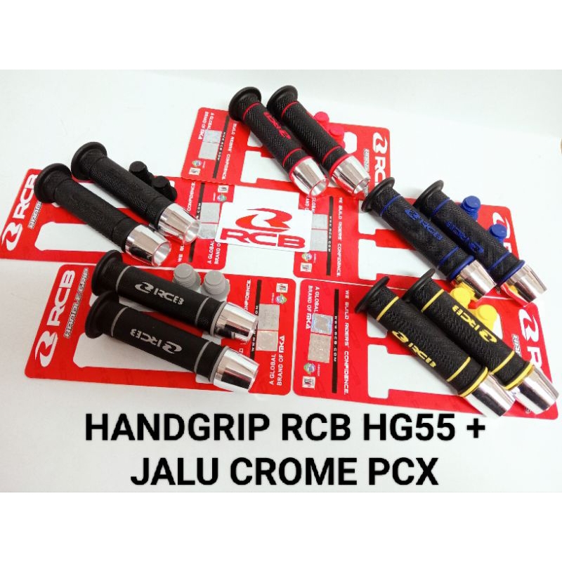 HANDGRIP/GRIB STANG RCB HG55 PLUS JALU CROME PCX UNIVERSAL BEAT SCOOPY VARIO 125/150 NMAX AEROX LEXI