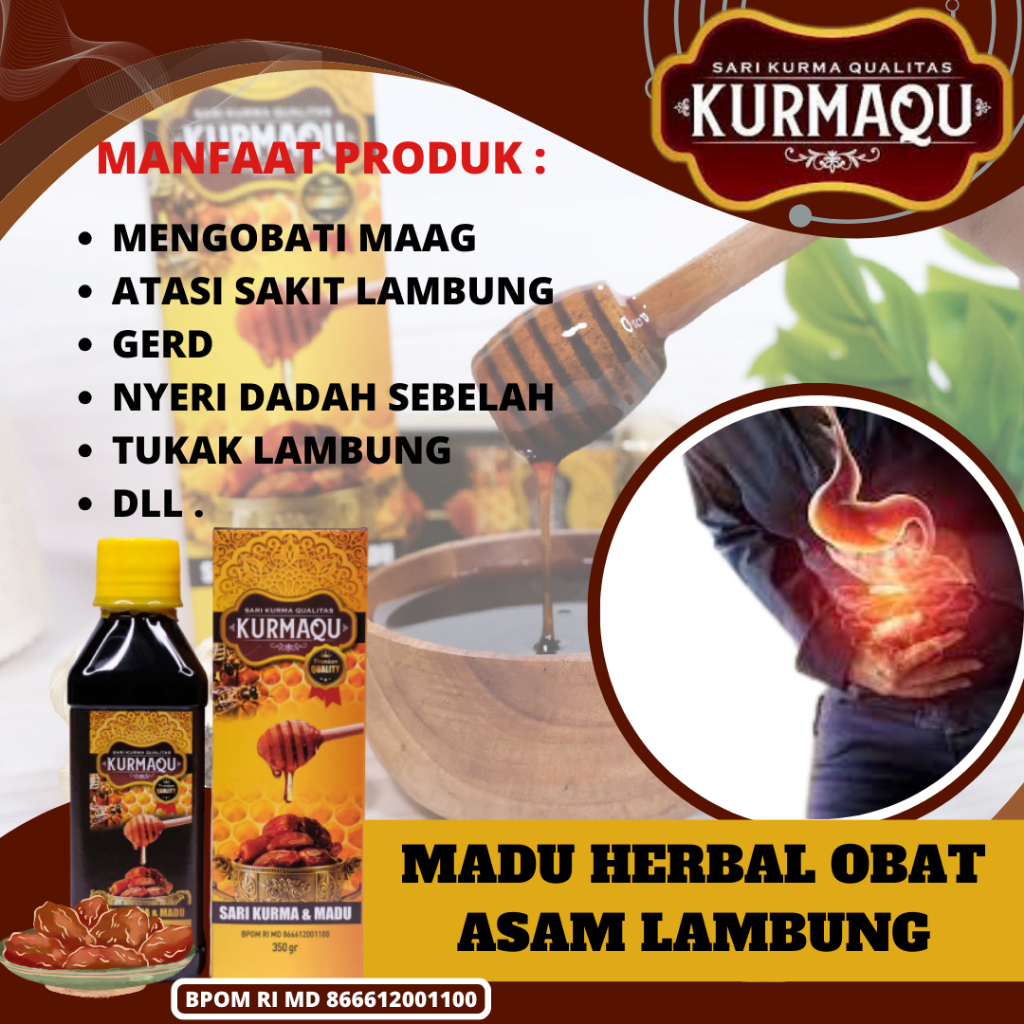 

KURMAQU - Madu Asli & Sari Kurma Herbal Alami Untuk Penyakit Asam Lambung