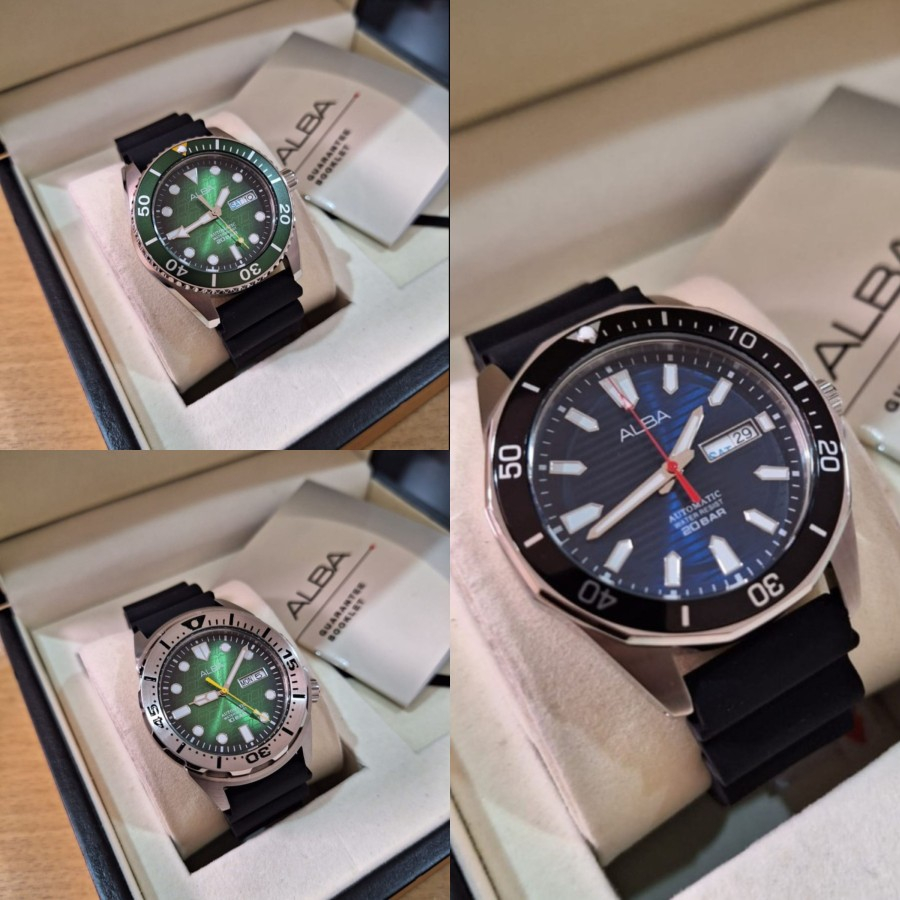 JAM TANGAN PRIA ALBA AL4441X1/AL4447X1/AL4465X1A UTOMATIC RUBBER ORIGINAL