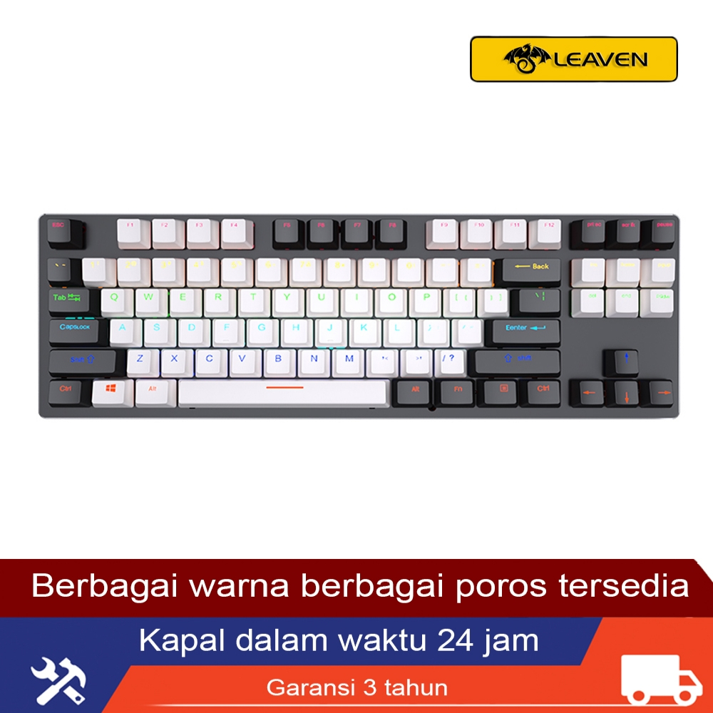 LEAVEN K550 keyboard mechanical gaming rgb murah usb blue switch red switch hotswap mechanical keybo