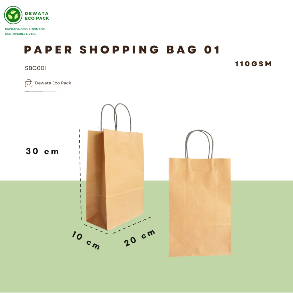 

Shopping Bag 20x10x30cm SBG1 / Paper Bag Kraft / Paper Bag / Paper Shopping Bag