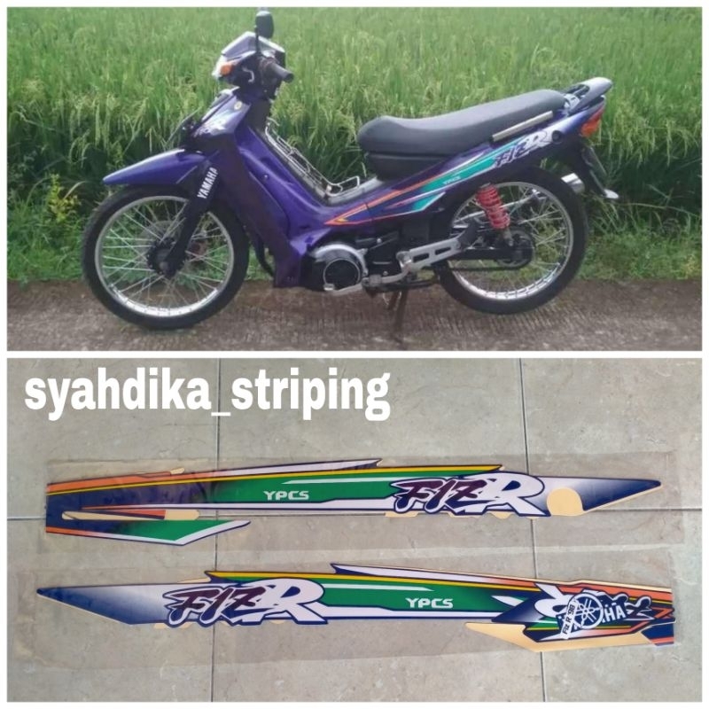 STIKER STRIPING LIS BODY YAMAHA FIZR F1Z R FIZ R THN 1997 UNGU