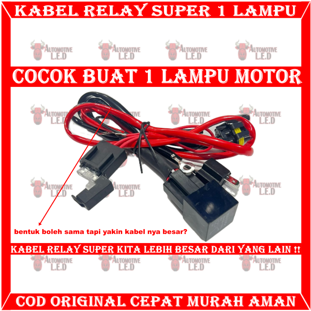 ORIGINAL RELAY BILED H4 UNIVERSAL | KABEL MOTOR 1 LAMPU KABEL MOBIL 2 LAMPU RELAY SET BILED 1 LAMPU RELAY SET 2 LAMPU