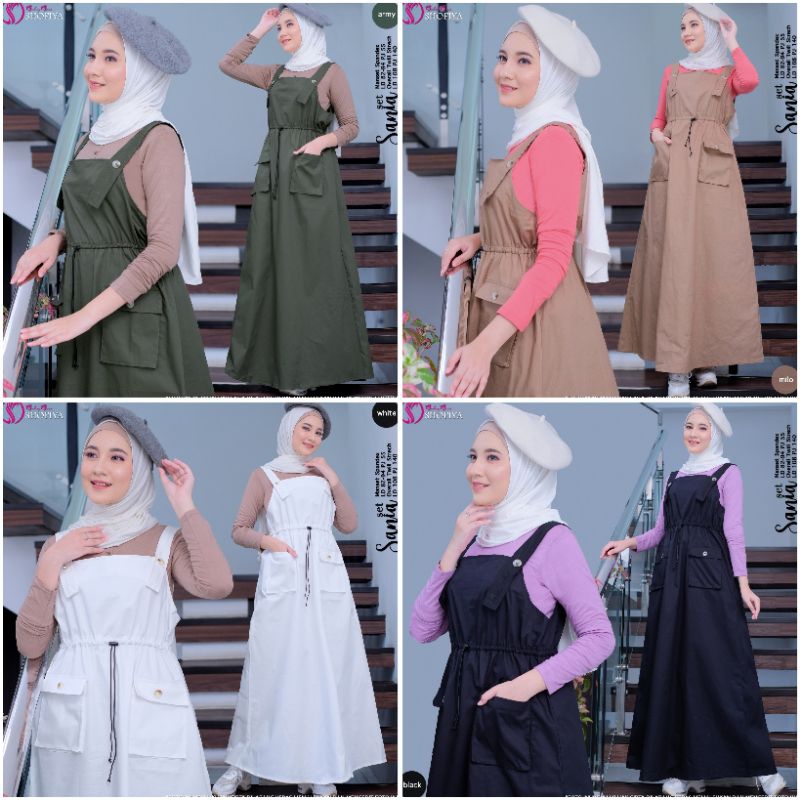 One Set Overall Original GGS Shofiya Setelan Remaja / Teen Wolpeach/Moscrepe Mix Katun / Rayon / Spa
