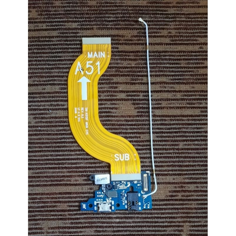 papan konektor/conector charger samsung a51 ori copotan