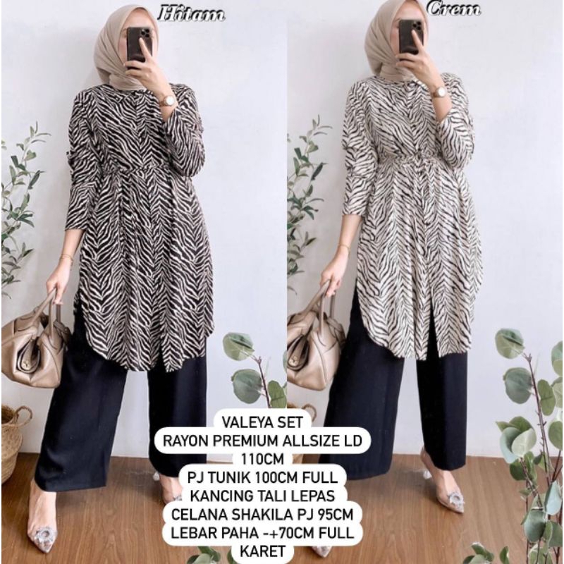 SETELAN TUNIK REMAJA MASAKINI ONE SET LONG VALEYA SET KULOT TUNIK