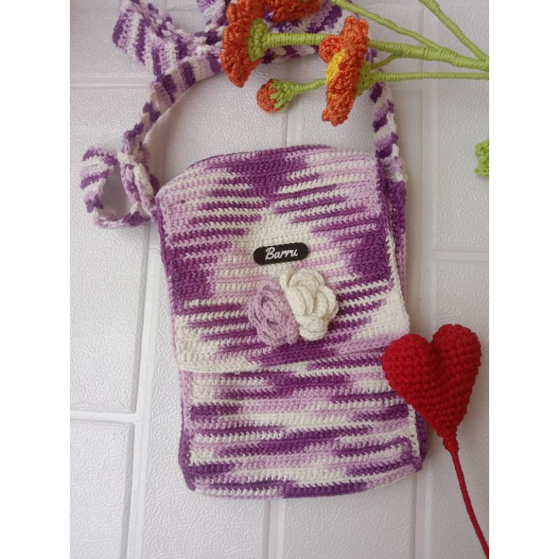 Tas rajut hp selempang tas hp tas selempang