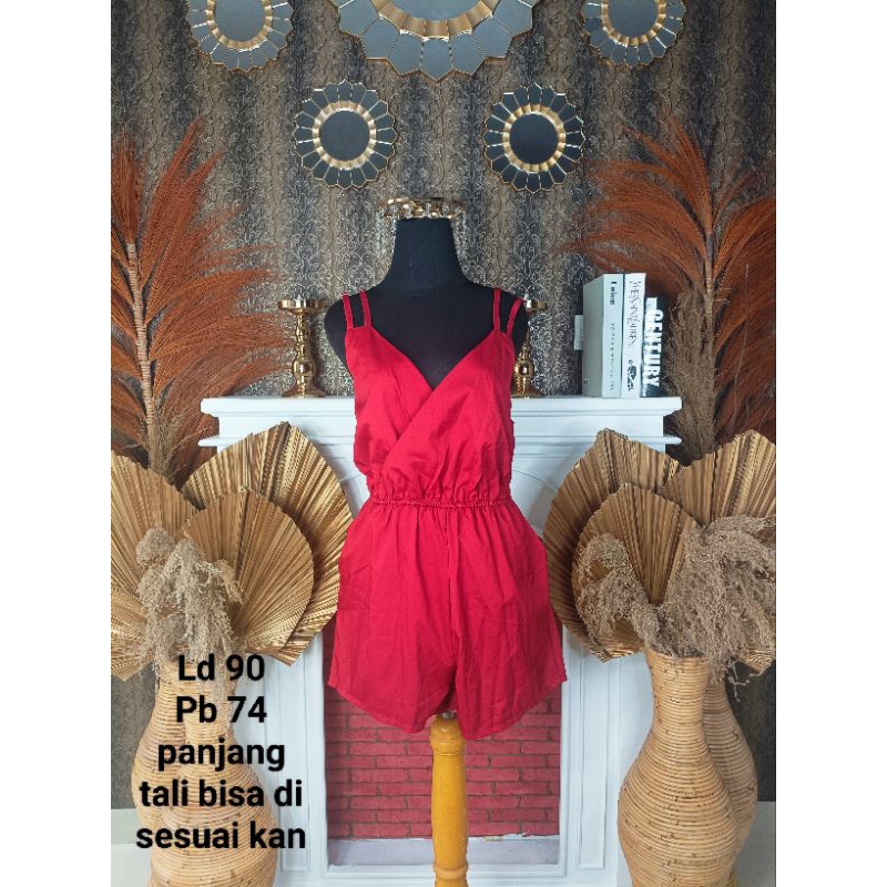 jumpsuit merah/jumpsuit big size