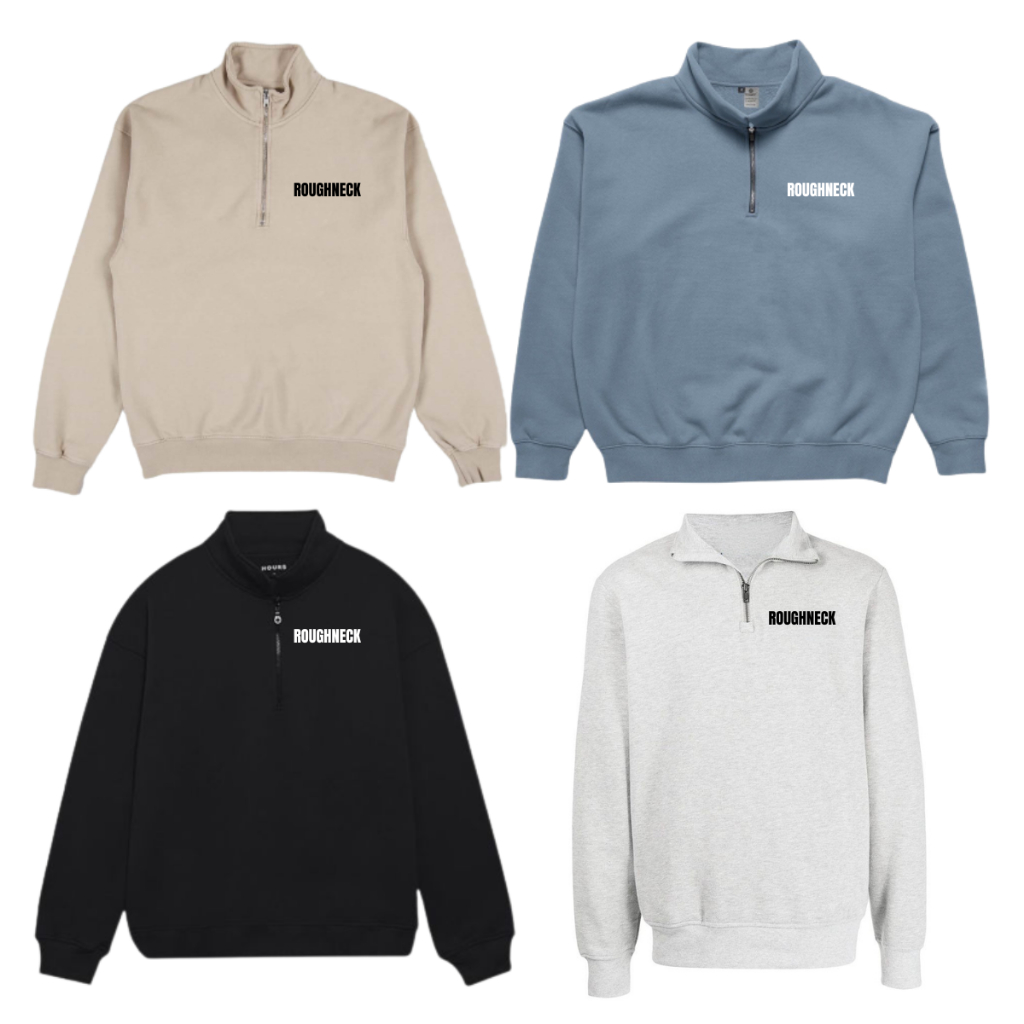 ROUGHNECK HALF ZIP SWEATSHIRT UNISEX / SWETER ZIPPER ROUGHNECK TERMURAH