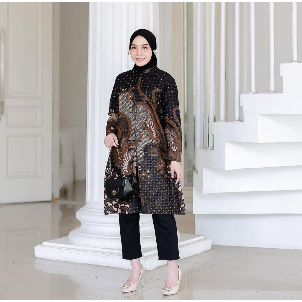 Benang Raja Tunik Batik Wanita Katun Motif Cucakrowo