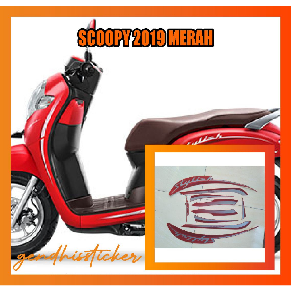 striping motor scoopy 2019 merah
