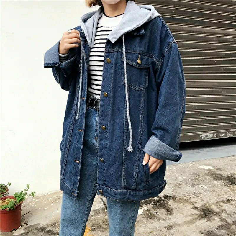 Jaket Jeans Hoodie Kupluk Best Seller Kualitas distro pria wanita