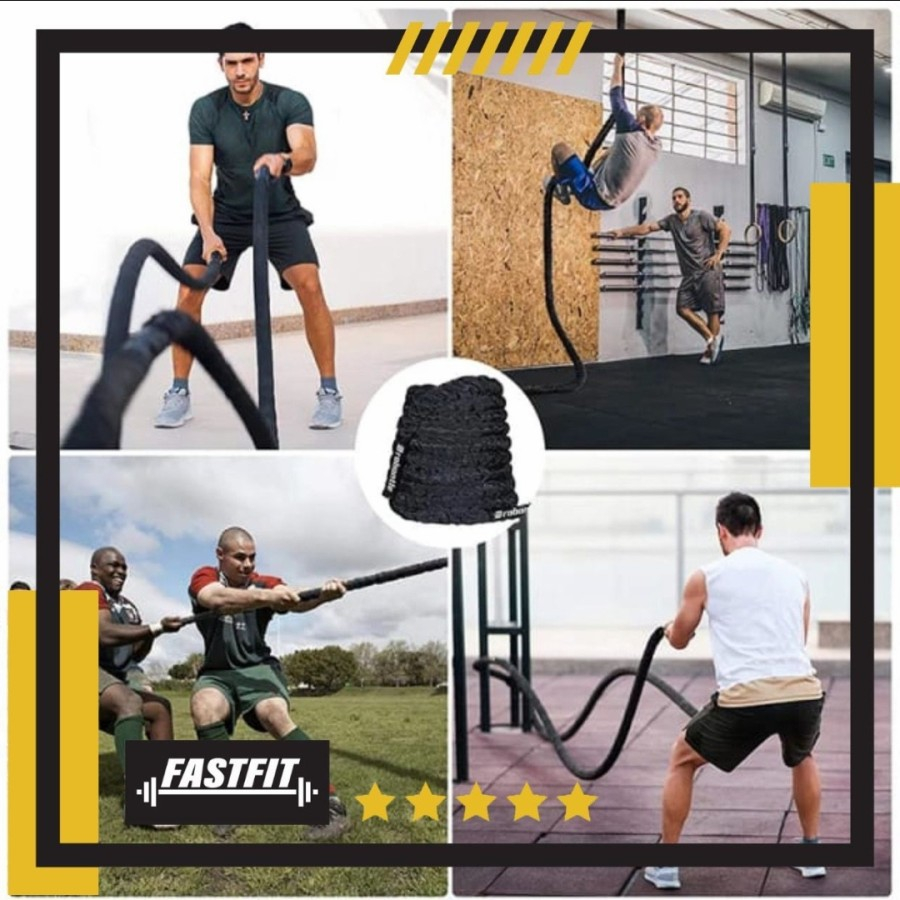 FastFit Battle Rope Covered Premium -  include anchor(12m)