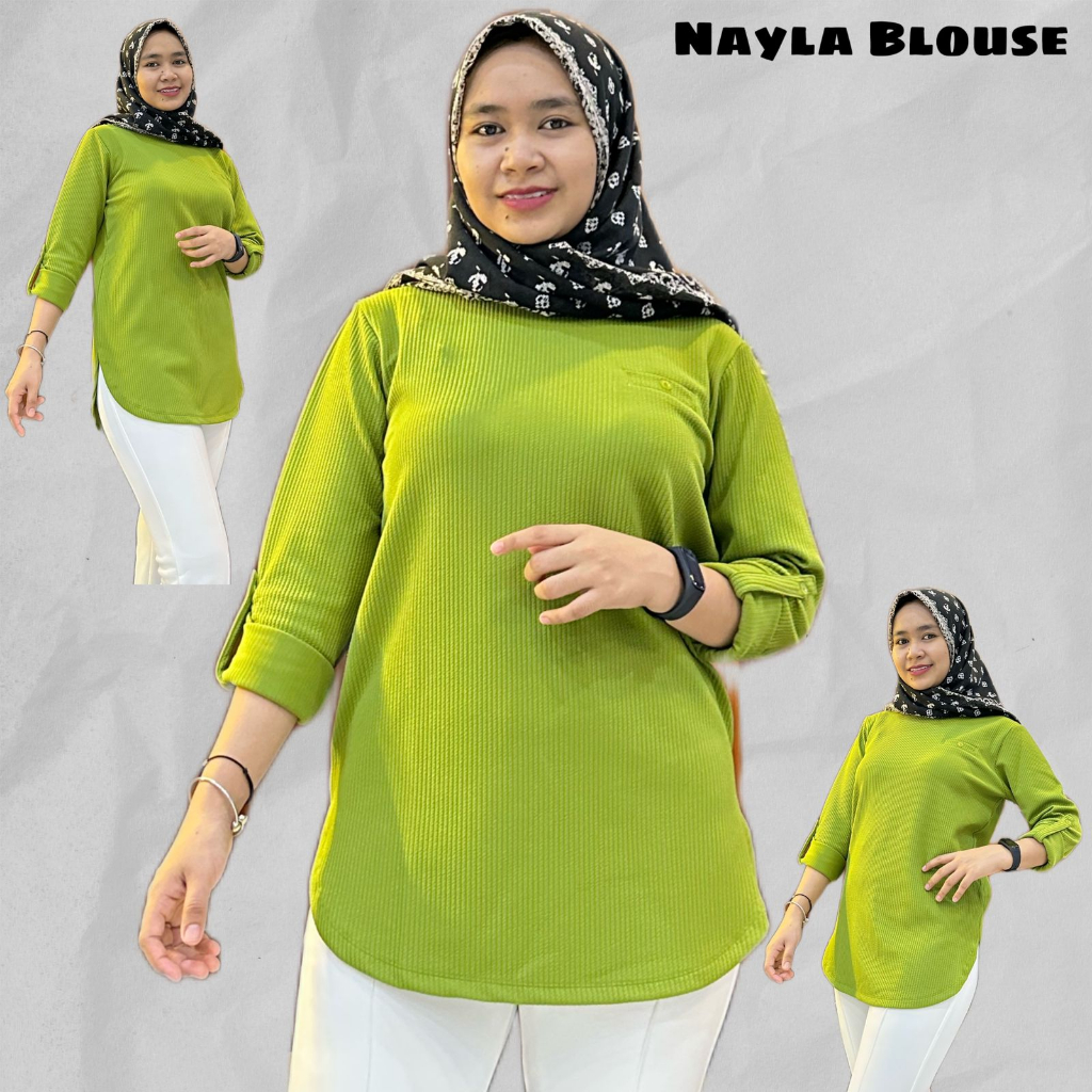 NAYLA BLOUSE JUMBO Kaos Atasan Wanita FENOMENAL Lengan Panjang