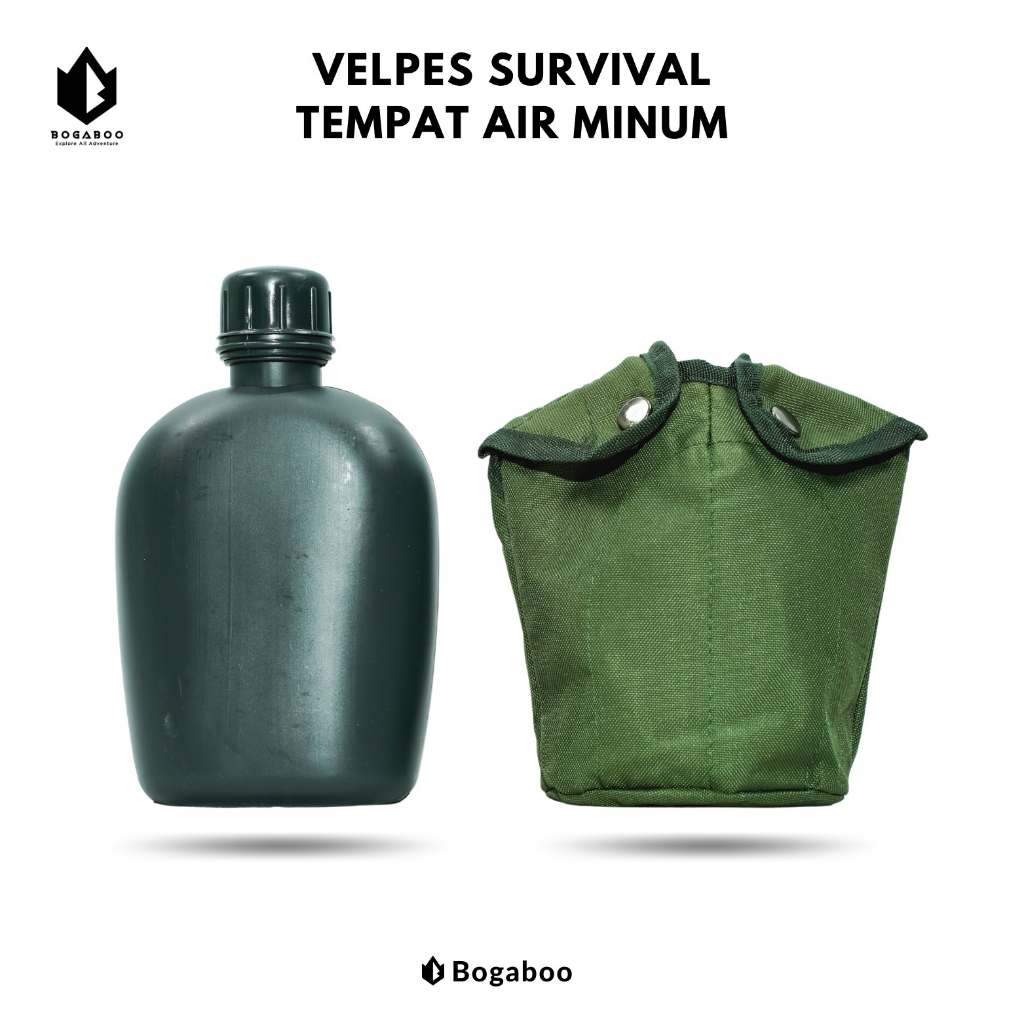 [COD] Tempat Air Minum Survival Kapasitas 1 liter - Botol Minum Tentara - Veples - Velves - Peples -