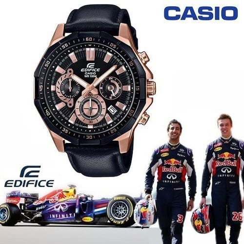 JAM TANGAN CASIO EDIFICE MURAH BEM 506L 7AV - EFR 554 - efr554 leather Gransi 1th