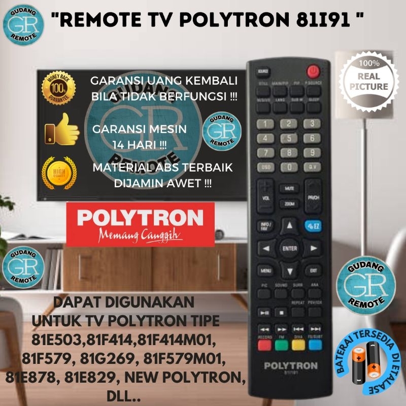 Remote remot TV Polytron LCD LED POLYTRON 811191 CINEMAX / BAZZOKE / XCEL 32T7511