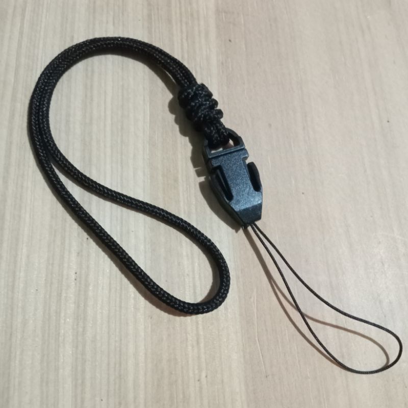 Strap Gantungan Hp Pendek Lanyard Hp Hitam Polos