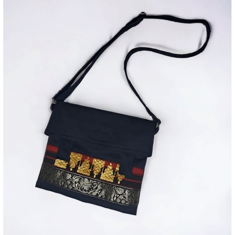 Tas Selempang Tapis | Horizontally Navy Tipe SB-HNTA | Slingbag Etnik