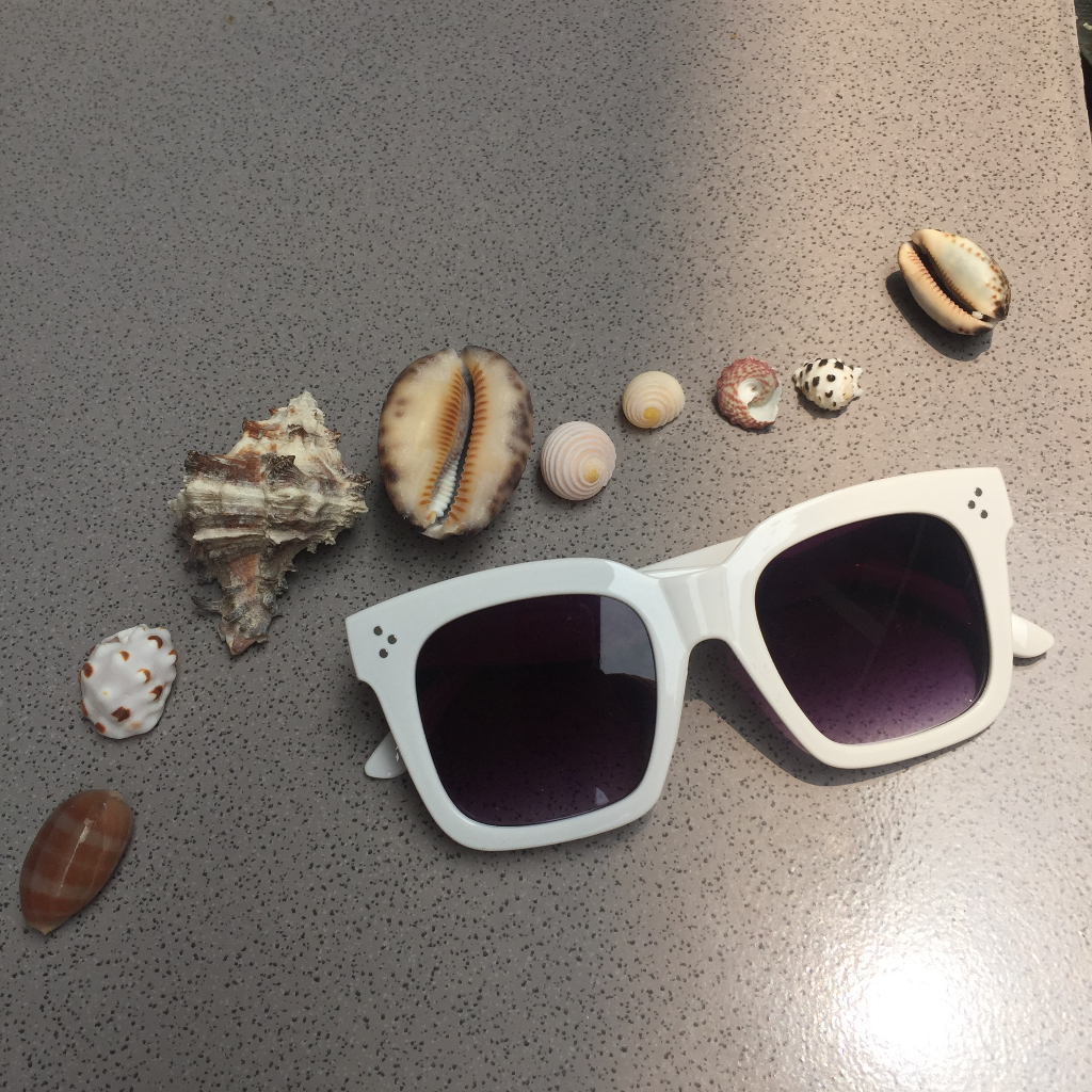 White Square Purple Lens 3 dots 3dots Classy Square Sunglasses women eyewear