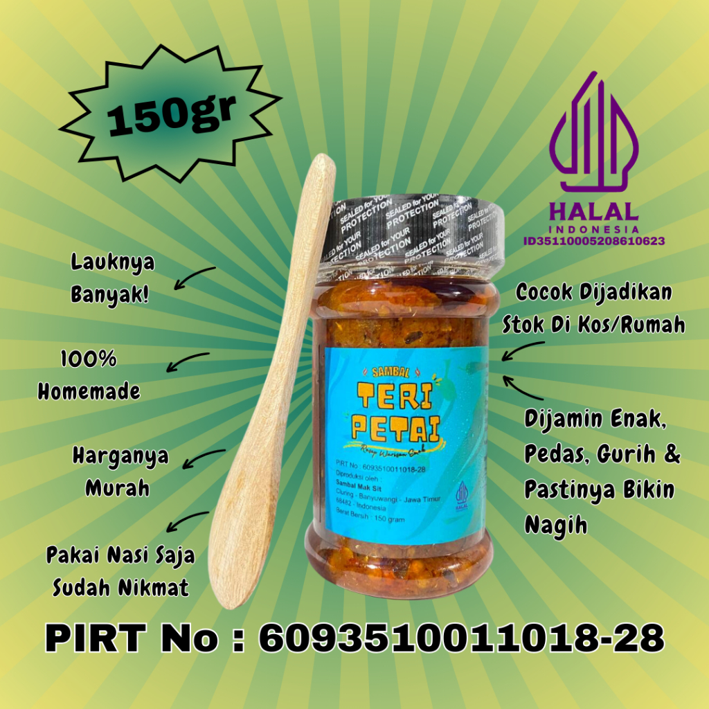 

Sambal Teri Petai Pawon Mak Sit Best Seller 150 Gr / Sambal Lauk Terbaik