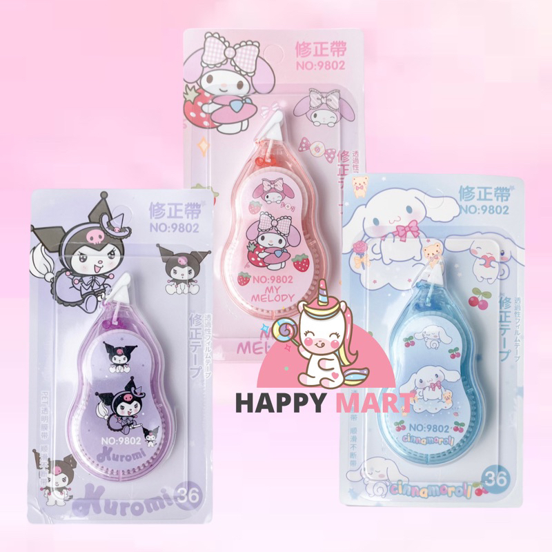 

Tip ex kertas motif sanrio NEW kuromi / melody / cinnamoroll