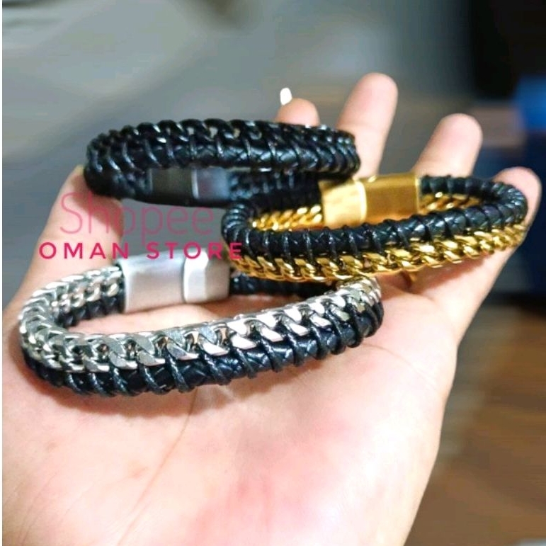 Gelang Cowok / Gelang Pria / Gelang Kulit Fashion