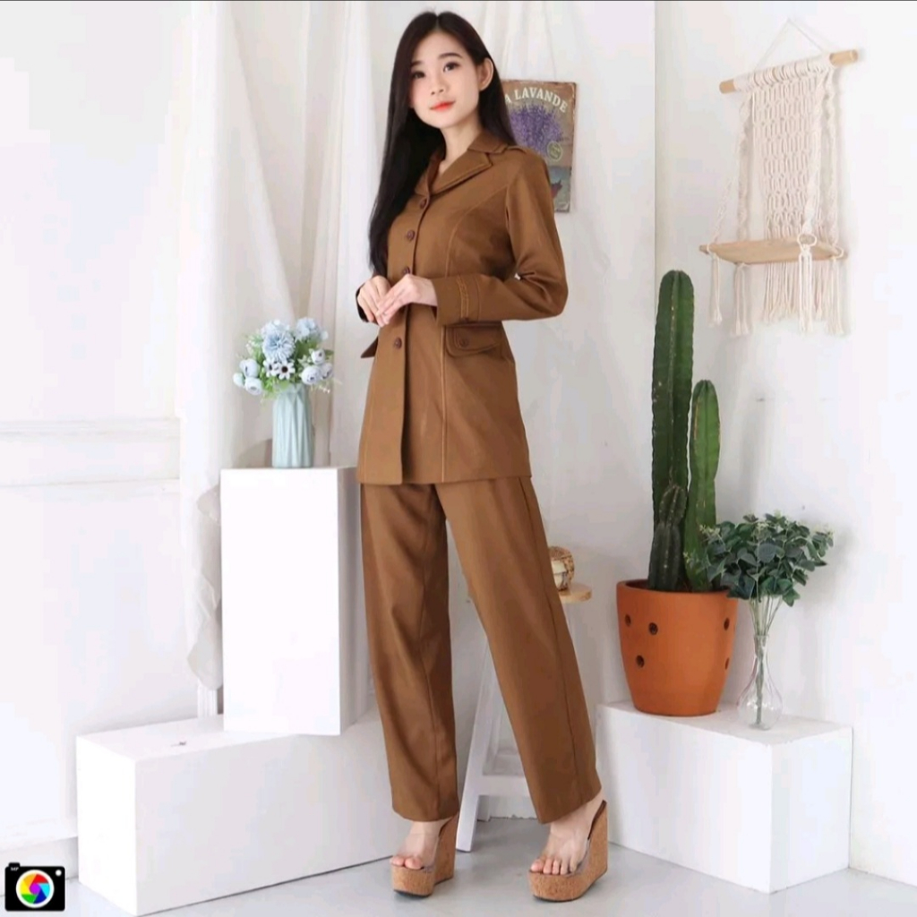 BLAZER WANITA / Seragam PNS / Baju PDH PNS Wanita / Baju Dinas Pemda Wanita / Baju Khaki PNS Wanita 