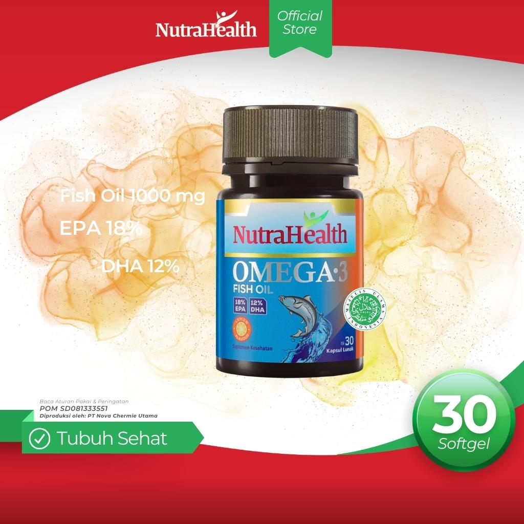 NutraHealth Omega 3 Fish Oil 18% EPA 12% DHA isi 30’s Bantu turunkan risiko keluhan jantung dan pemb