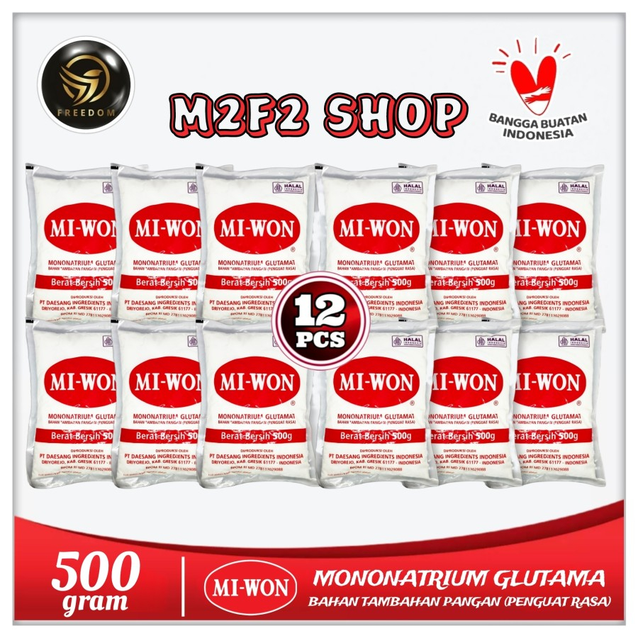 

MIWON MSG Penyedap | Micin Penguat Rasa Makanan - 500 gr (Kemasan 12 Pcs)