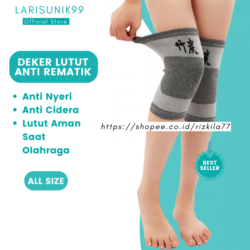 Deker Lutut Korset Kaki Pembalut Lutut Anti Rematik Bahan Serat Arang Bambu Alat Kesehatan