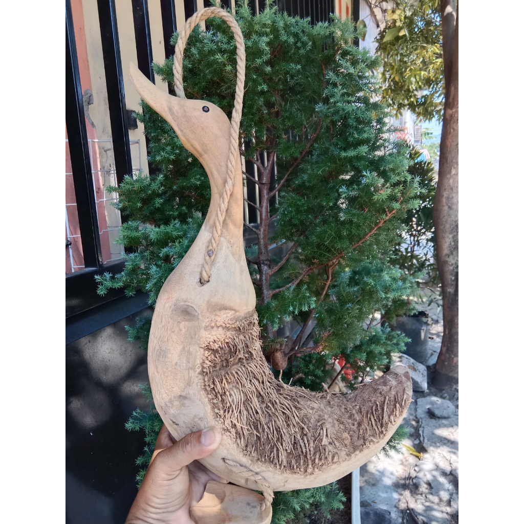 KENTONGAN Motif BEBEK Kentongan Dari AKAR Bambu