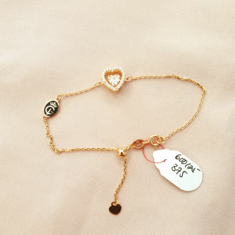 [NEW] Gelang serut love dancing stone emas asli kadar 375 8K