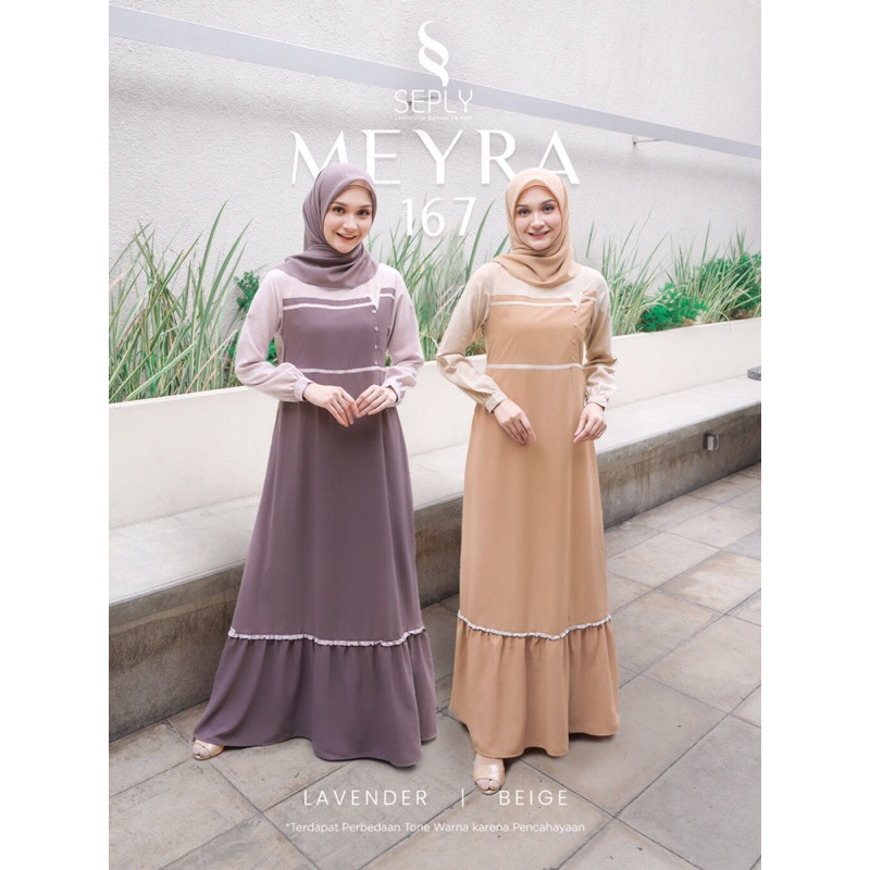 GAMIS MUSLIMAH MEYRA 167 BEIGE dan LAVENDER