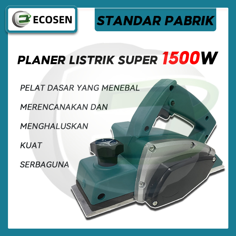 ECOSEN Mesin Serut Kayu 1500W Mesin Serut Kayu Elektrik Alat Pertukangan Kayu