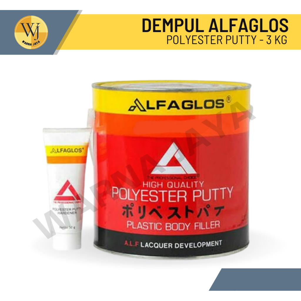 Dempul Alfaglos 3 Kg + Hardener / Polyester Putty / Dempul Mobil 3Kg