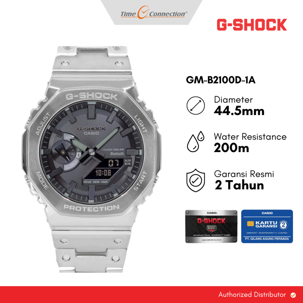 Casio G-SHOCK GM-B2100D-1A Stainless Steel Original / Jam Tangan Pria Analog Digital Rantai