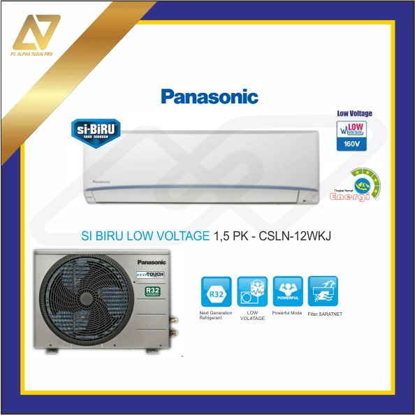 AC PANASONIC SIBIRU LOW VOLTAGE 1,5 PK STANDARD CSLN-12WKJ-AC SPLIT