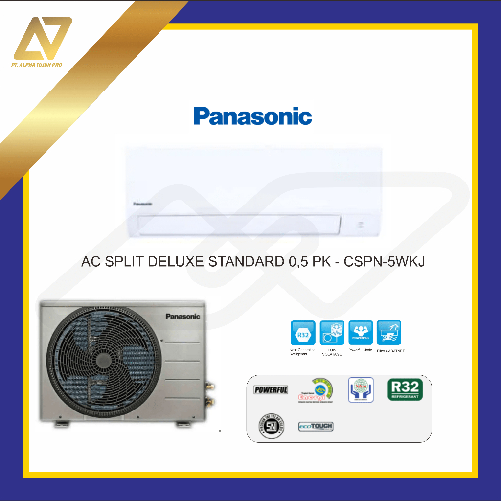 AC PANASONIC 0,5 1/2 PK DELUXE  STANDARD CSPN-05WKJ -AC SPLIT