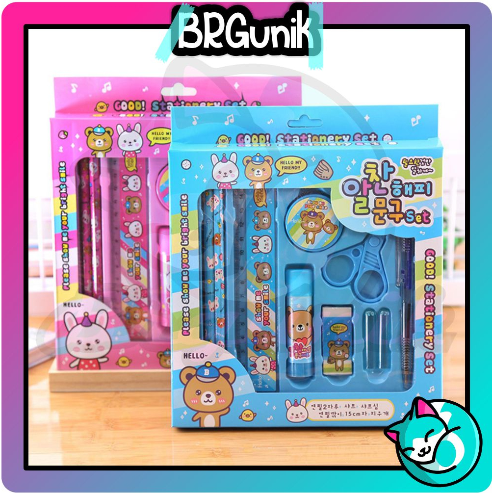

BRGUNIK Paket Alat Tulis set 8in1 Stationery Set Study Set Anak Karakter Set Alat Tulis Anak TK S090