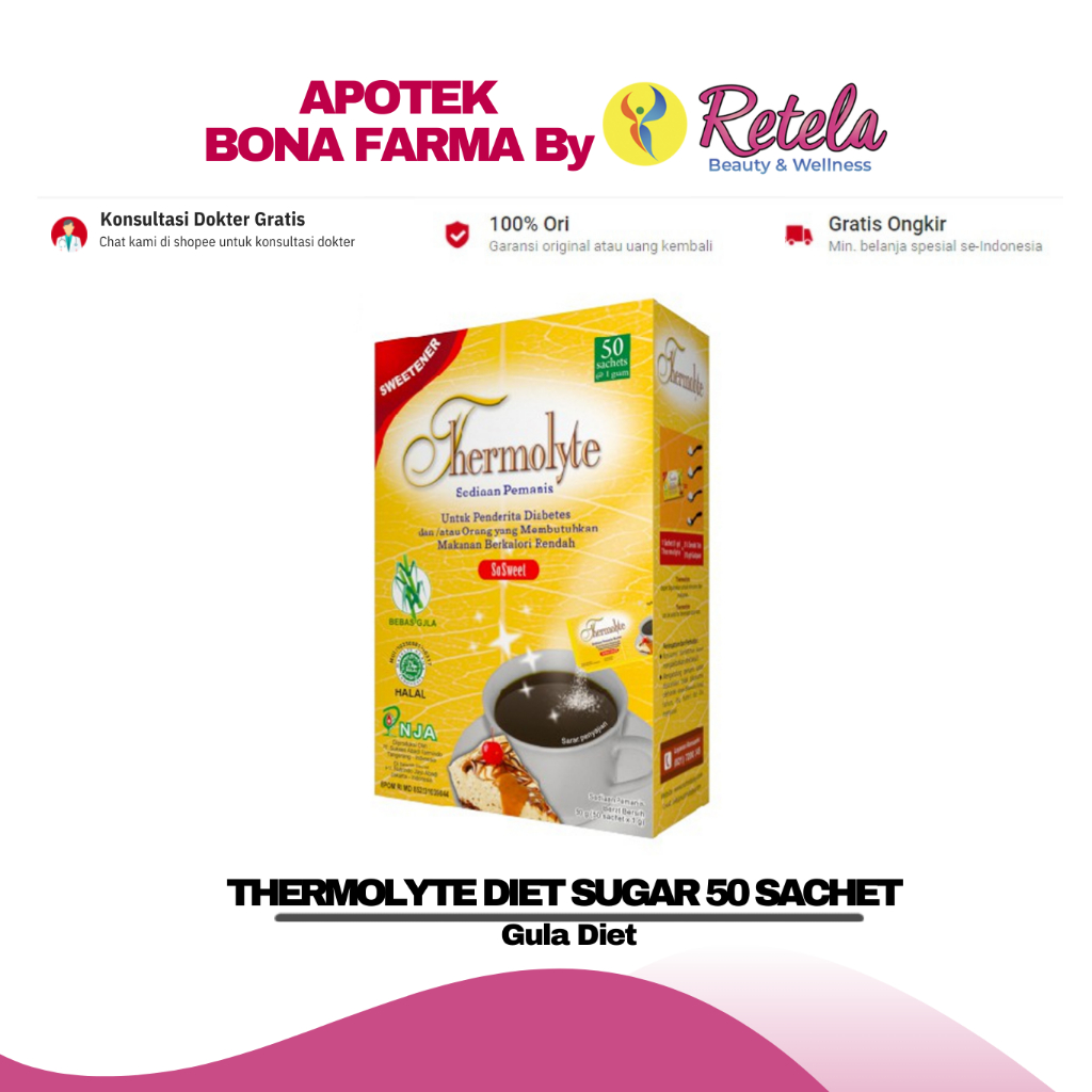 

THERMOLYTE DIET SUGAR 1 BOX ISI 50 SACHET