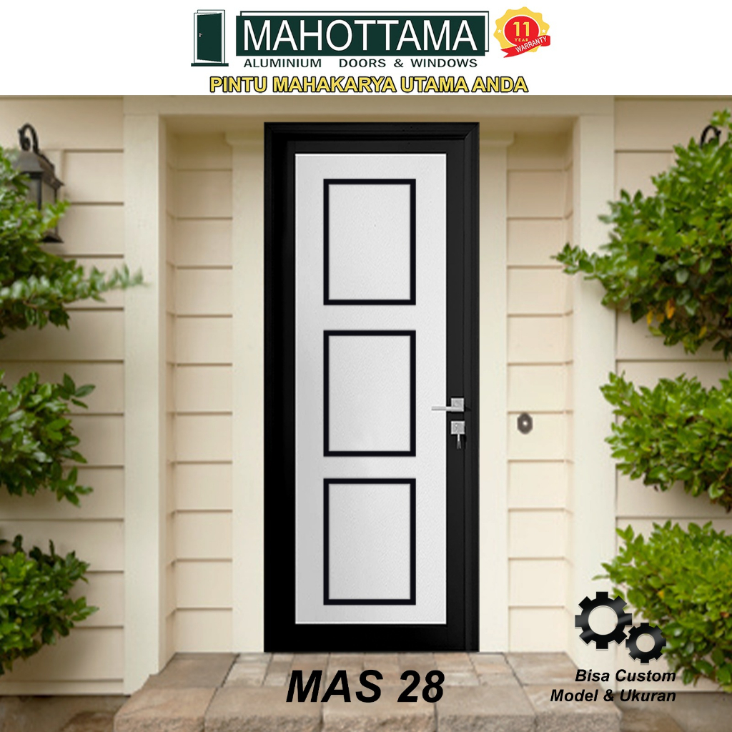 MAHOTTAMA - Pintu Rumah Kamar Tidur Kamar Mandi Aluminium 90 x 215cm Utama 1 Set Kunci Handle Engsel