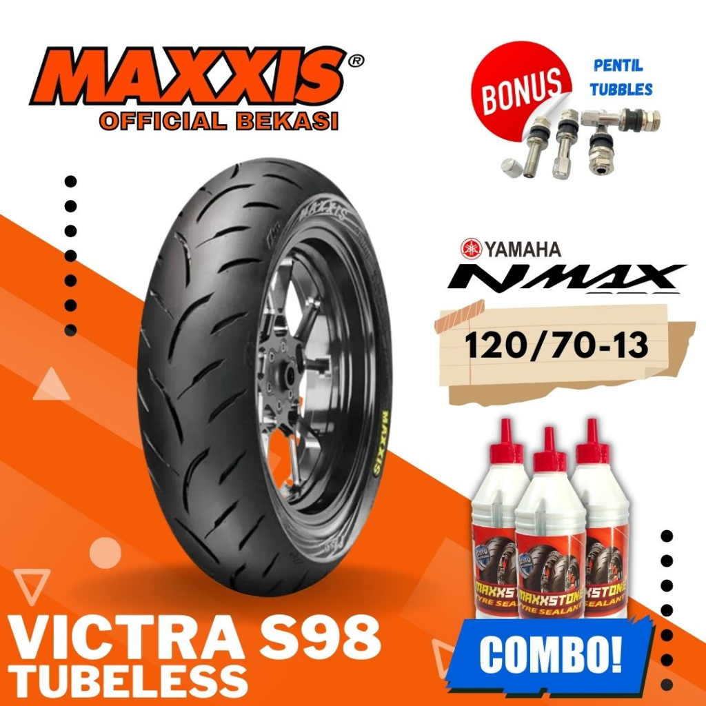 MAXXIS VICTRA 120 / 70 - 13 / BAN MAXXIS 120/70-13 / 120-70-13 TUBELESS BAN LUAR / BAN DEPAN NMAX