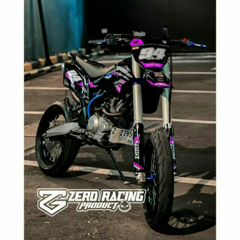 Decal Dtracker hitam ungu custom keren decal klx bf bisa request