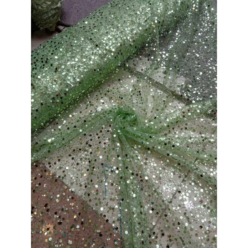 Promo!!Kain Tile Payet Squin Full Payet / Kain Tile Payet Sequin Brokat Kebaya