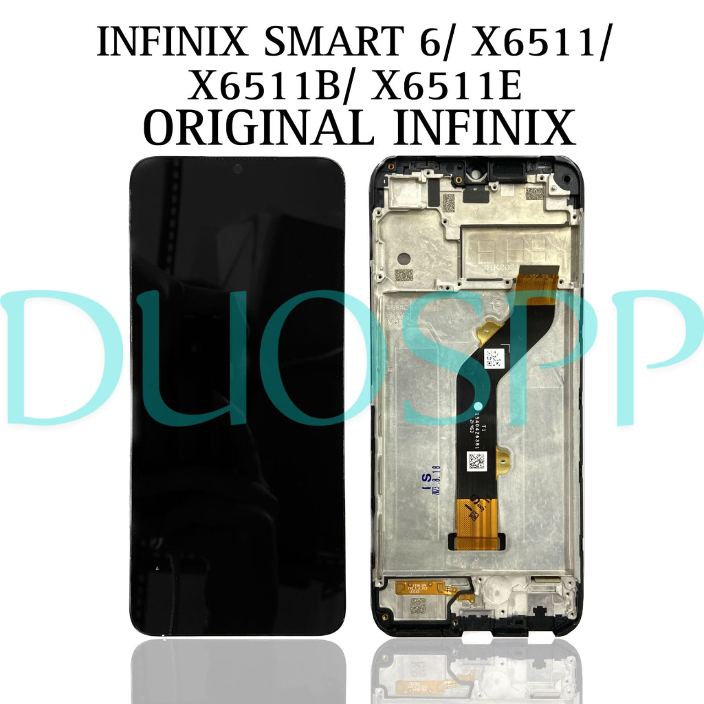 LDC TOUCHSCREEN + FRAME ORIGINAL INFINIX SMART 6 / X6511 / X6511B / X6511E LCD TS FRAME FULLSET