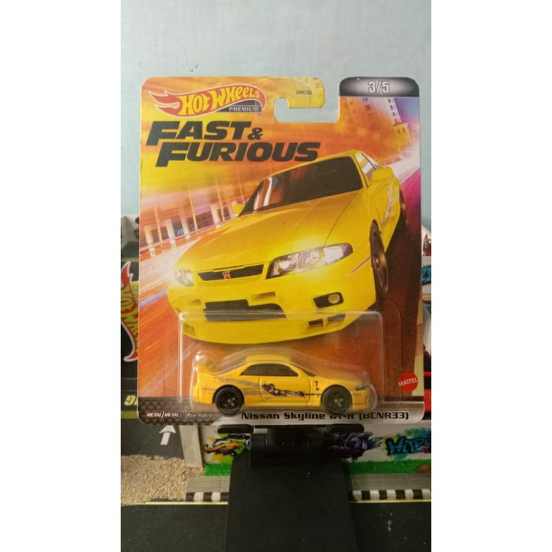 HOT WHEELS PREMIUM SERI FAST & FURIOUS " NISSAN SKYliNE GT-R (BCNR33)